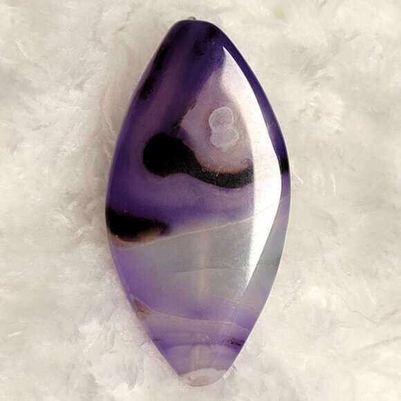 Marbled Purple Agate Ring Adjustable Band Handmade Semi Precious Ring - Picture 3 of 14